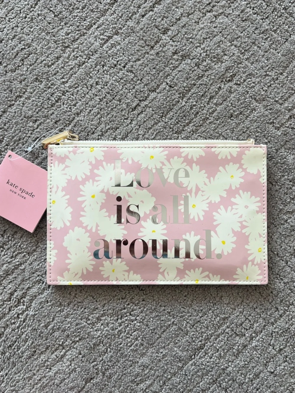 Kate Spade Pink Daisy 'Love Is All Around' Pencil Pouch